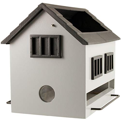 Wildlife Garden WG356 Futterhaus - Vogelhaus mit Vogelbad - Grau von Wildlife Garden