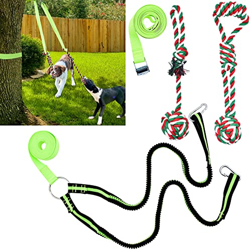 Wildox Dog Outdoor Bungee Hanging Tug Toy for Two Dogs, Interactive Tug of War Dog Toy for Dogs to Exercise & Solo Play, Durable Tugger for Tug of War (XL-for 2 Dogs) von Wildox