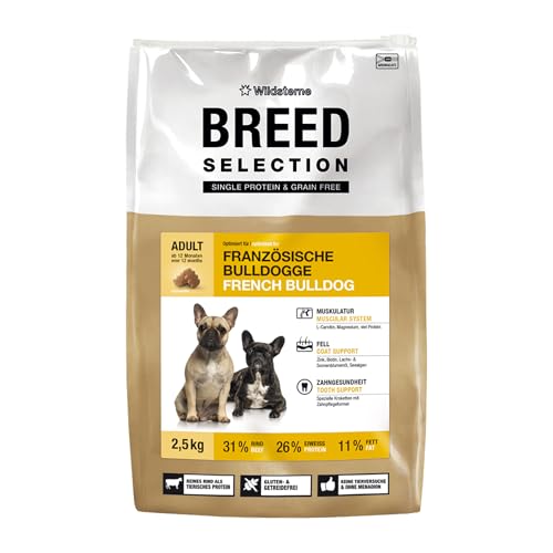 Wildsterne Breed Selection Französische Bulldogge 2,5 kg | Getreidefreies Trockenfutter | Monoprotein | von Tierärzten entwickelt von Wildsterne