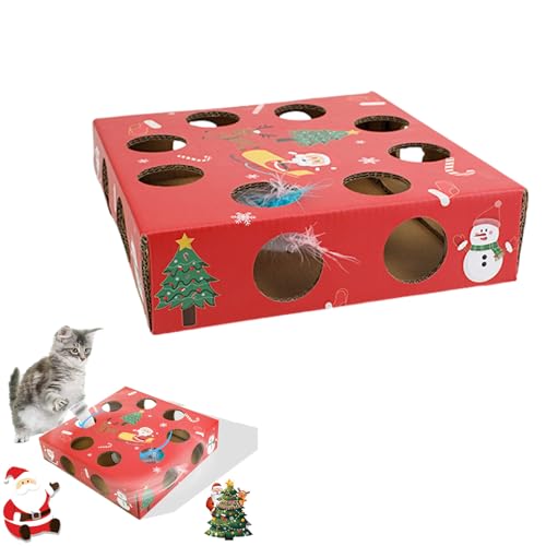 Wilgure Katzenspielzeug Mit Federn Weihnachts Teaser Automatisches Interaktives Spielzeug Selbstspielendes Spielzeug Für Den Innenbereich Katzenspielzeug Spielzeug Geschenk von Wilgure