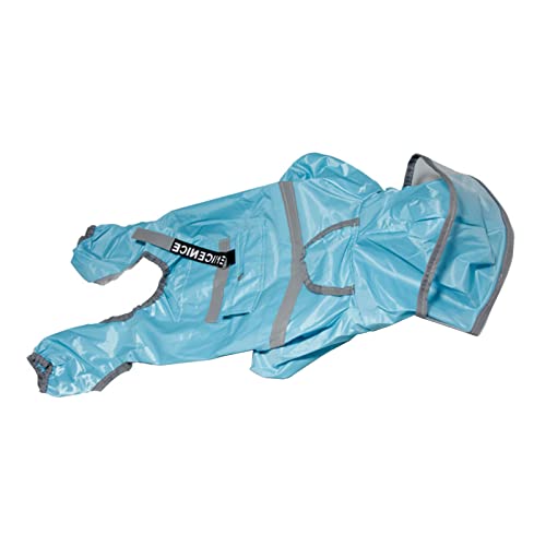 Hunde Regenmantel mit transparenter großer Kapuze Krempe, leichte Haustier Hund Regenmäntel wasserdicht mit reflektierendem Streifen, Hundejacke für Welpen/kleine Hunde/mittelgroße Vier Beine Poncho, Mode Hunde Kapuzen Regenmantel B von Wilitto