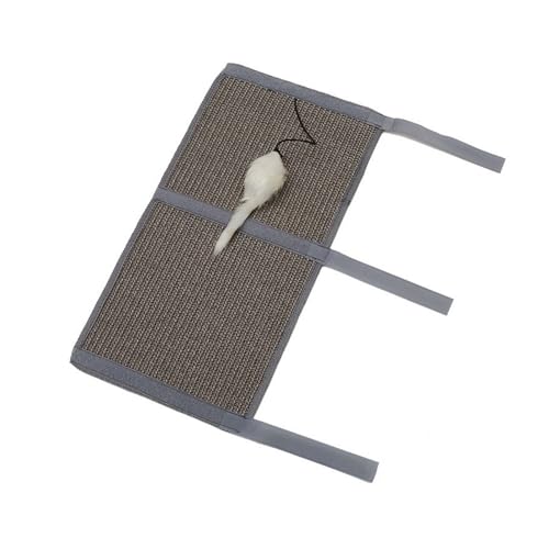 Krallenfreundliche Kratzmatte für Katzen, natürliches Sisal, Spielzeugkratzer mit Maus-Nagelfeile, schützt Möbelbeine, einfache Installation, für Tisch, Grau, L von Wilitto