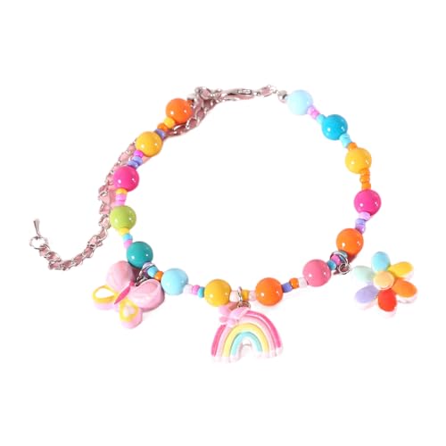 Wilitto Trendiges Haustier-Accessoire, langlebiges Halsband, bunt mit exquisiter Verarbeitung, verstellbare Halskette für Hunde, Prinzessinnen, Katzenschmuck, stark, langlebig, Regenbogenfarben, Größe von Wilitto