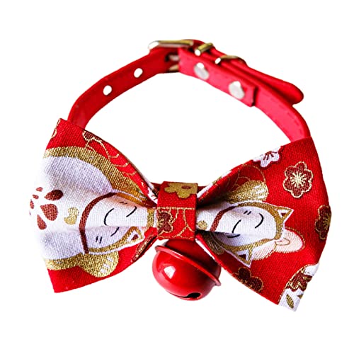 Wilitto Hundehalsband, chinesischer Knoten-Design, dekoratives Polyester, Haustier, Katzen, Hunde, Halsbänder mit Glöckchen für Frühlingsfest, Haustierhalsband, chinesischer Knoten von Wilitto