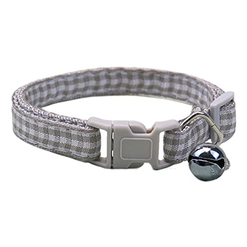 Wilitto Katzenhalsband mit Glocke & Schnalle, Reflektierendes Hundehalsband, Langlebiges Verstellbares Haustierhalsband, Karomuster Haustier Katze Hund Glocke Halsband, Bequeme Hundehalsbänder für kleine, mittelgroße und große Hunde von Wilitto