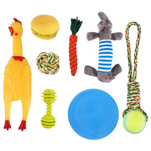 Wilitto Langlebiges Haustier-Seilknotenspielzeug, verschleißfestes Baumwoll-Set, interaktives Hunde-Zerren, bissfest, Zubehör für kleine Hunde, Training, G von Wilitto