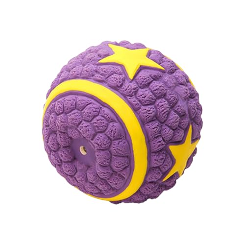 Wilitto Umweltfreundlicher Hundespielball, quietschender Apportierball für Hunde, Haustierspielzeug, quietschender Hundespielzeug, Ball, interaktives, langlebiges Haustier-Trainingsspielzeug J von Wilitto