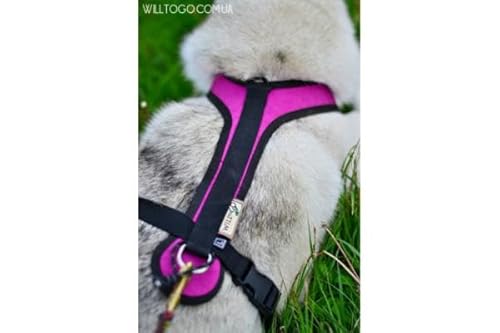 Will to go Comfort Harness Kurz-Zuggschirr-Multifunktions Hundegeschirr (Pink, L) von Will to go