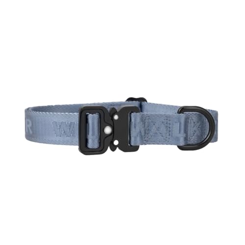 Jacquard Nylon Hundehalsband Nero (schwarz) (blau, L/XL) von William Walker