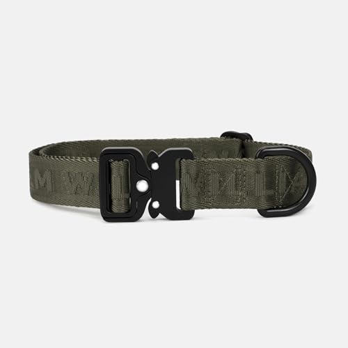 Jacquard Nylon Hundehalsband Nero (schwarz) (grün, XXS/XS) von William Walker