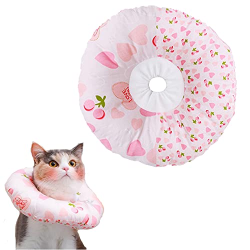 Willoo Katzen-Schutzhalsband, Katzen-Erholungshalsband, Haustier-Schutzhalsband,, Rutschfester Baumwollschutzring, Schutz Für Katzen Und Hunde, Weiches Haustier-Erholungshalsband, Rosa von Willoo