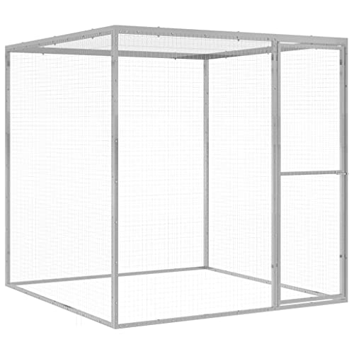 Willood Katzenkäfig Katzengehege Outdoor Haustierkäfig 1,5x1,5x1,5 m Verzinkter Stahl von Willood