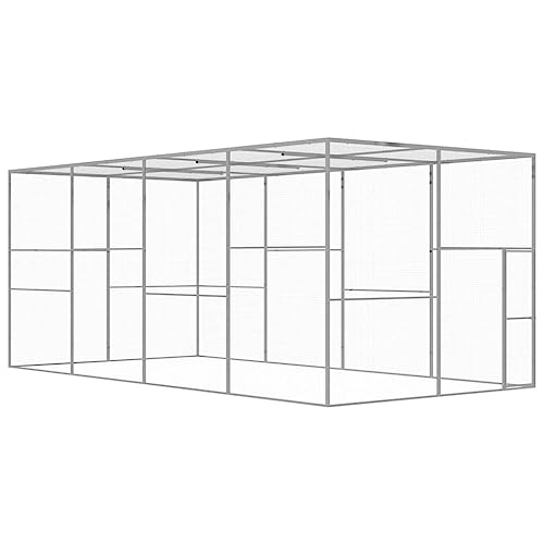 Willood Katzenkäfig Katzengehege Outdoor Haustierkäfig 6x3x2,5 m Verzinkter Stahl von Willood