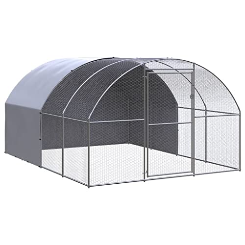 Willood Outdoor Hühnerstall Verzinkter Stahl mit Dach 3 x 4 x 2 m freilaufgehege Outdoor Kaninchen Katzen Chicken von Willood