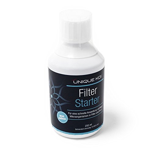 Unique Koi Filter Starter 250 ml, Biostarter für 10.000 L BZW. 16.500 L Teichwasser mit speziellen Bakterien, Teichpflege von Wiltec