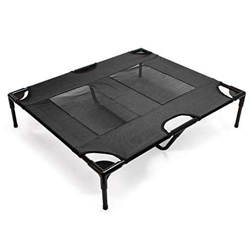 Wiltec Outdoor Hundebett Hundereisebett Schlafplatz Katzenliege L 92 x 77 x 20 cm Schwarz bis 50 kg von Wiltec