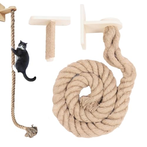 Wimnqie Katzenseil Zum Klettern,Katzenkletternetz Für Kitten | Kratzleiter Zum Krallenschleifen Wandmontierte Katzensprungsregale Für Schlafzimmer Wimnqie Katzenseil Zum Klettern,Katzenkletternetz Für Kitten | Kratzleiter Zum Krallenschleifen Wandmontierte Katzensprungsregale Für Schlafzimmer von Wimnqie