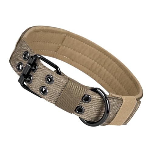 Nylon Verstellbare Hundehalsbänder mit Metallschnalle Heavy Duty Hundehalsband Dickes Hundehalsband für Große Hunde - Breit, Taktisch, Weich Gepolstert - Perfektes Hundehalsband für Training und von WimuPath