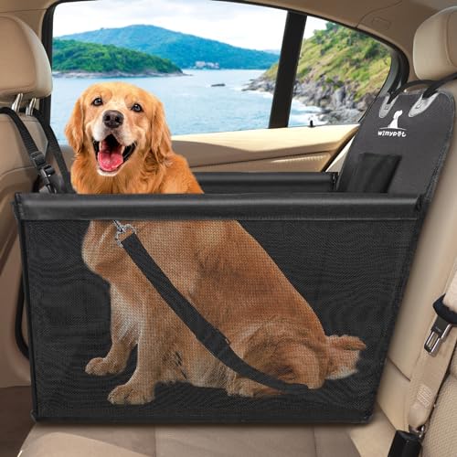 Wimypet Hunde Autositz für Kleine Mittlere Hunde, Hundesitz Haustier Robust Autoschondecke mit Hundesicherheitsgurt, Wasserdicht Faltbar Autositzbezu von Wimypet