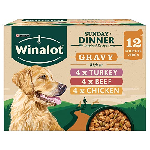 Winalot Dog Sunday Dinner Hundefutter, gemischt in Soße, 12 x 100g von Winalot