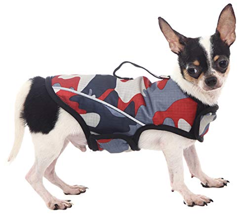 Hundejacke mit Aufschrift "Keep Calmig", reflektierender Donnermantel mit D-Ring und Trainingsgriff, für kleine, mittelgroße und große Hunde, Camouflage von Winbate