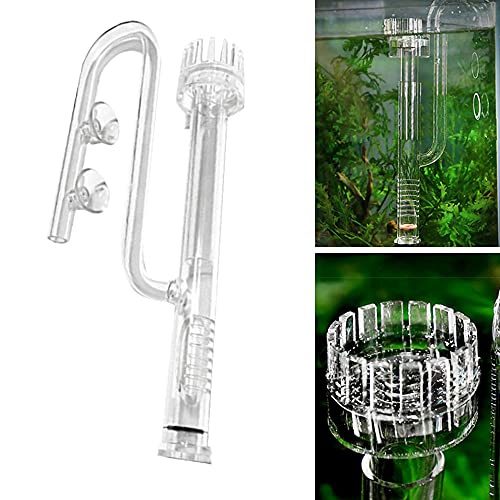 WindWilder Glas Aquarien Oberflächenabschäumer 17mm für 16mm Wasserleitung Aquarium Glas Skimmer Rohr Einlauf und Auslauf Oberflächen mit Acryl-Clip für 100-120cm Fisch Gepflanzt Tank von WindWilder