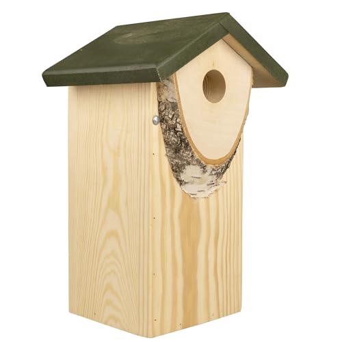 Windhager Nistkasten Mountain Lodge | Einflugloch Ø 33 mm, aus Birkenholz | Vogelhaus für Meisenarten und Gartenrotschwänze, Vogelnistkasten zum Aufhängen, Brutkasten für Vögel, Nisthilfe | langlebig von Windhager