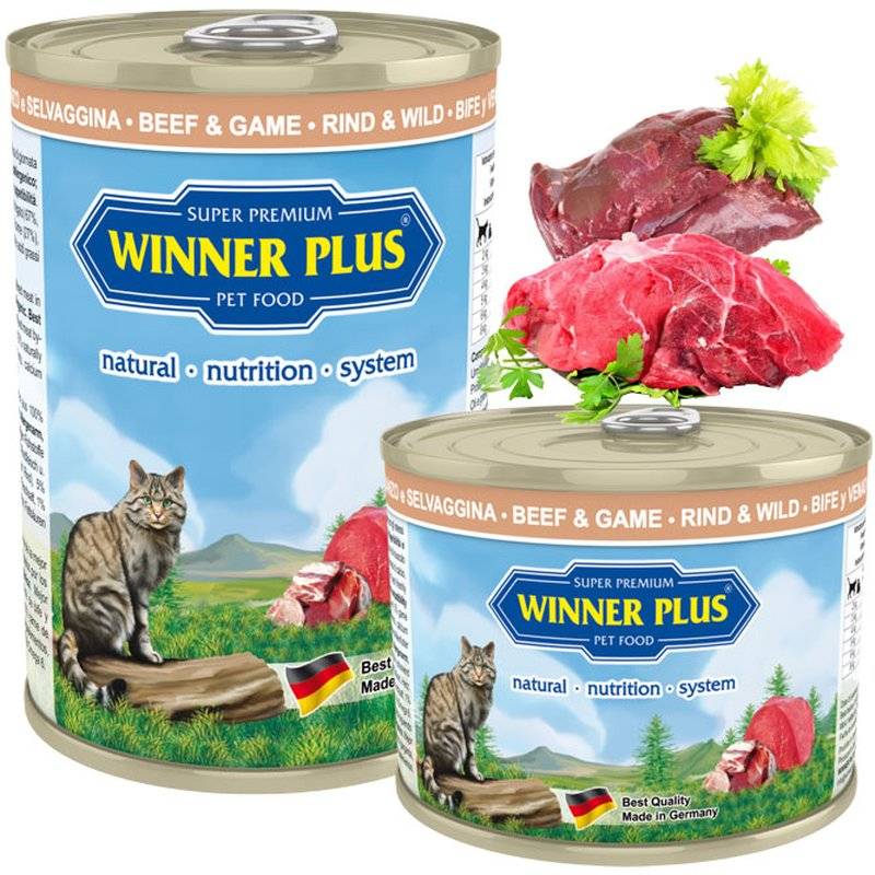 Winner Plus Cat Menue Katzenfutter mit Rind & Wild - 195 g (8,41 € pro 1 kg) von Winner Plus