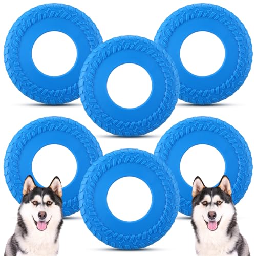 WinnerWhy Hundespielzeug mit Gummireifen, 25,4 cm, blau, leicht, fliegende Scheibe, Apportierspielzeug für kleine, große Hunde, ideal für Strand und Pool, schwimmt im Wasser und sicher auf den Zähnen, von WinnerWhy