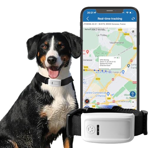 Winnes GPS Tracker Hund | APP-Fernüberwachung | Hund、 Katzen GPS Tracker Halsband | Geo-Zaun-Schutz, wasserdicht und mehrere Alarme | Anti-Lost-Tracking für Haustiere TK909 von Winnes