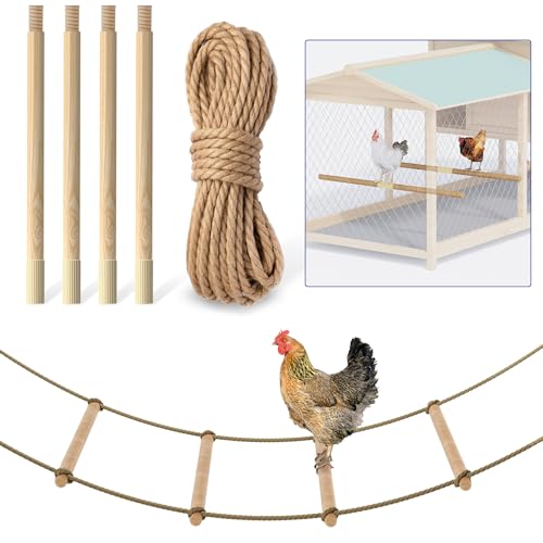 Wintcomfort Huhn Roosting Barsch Chicken Ladder Chicken Swing for Coop, Adjustable Length Chicken Roosting Bars for Poultry and Chickens, Chicken Run Toys Accessories, Easy to Install & Clean von Wintcomfort