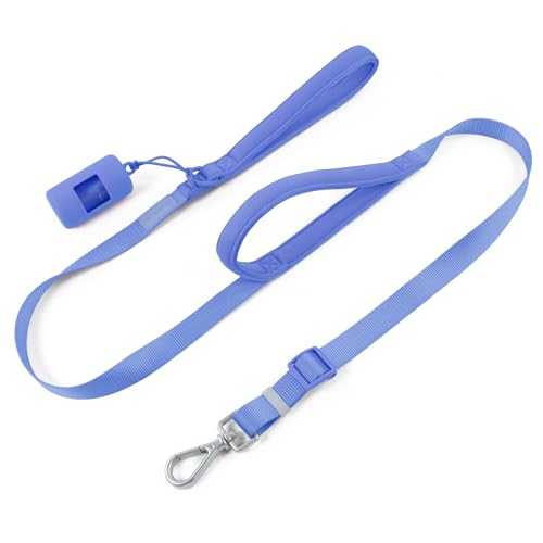 Wisedog Langlebige Hundeleine mit zwei Griffen: robuste Hundeleine mit doppelt weich gepolsterten Griffen, verstellbare Länge als kurze Leine für mittelgroße und große Hunde (Moonlight Blue, S|2 cm x von Wisedog