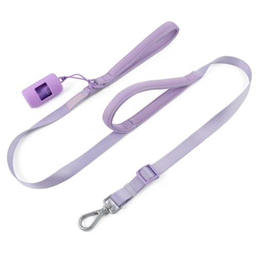 Wisedog Robuste Hundeleine mit zwei Griffen: robuste Hundeleine mit doppelt weich gepolsterten Griffen, verstellbare Länge als kurze Leine für mittelgroße und große Hunde, Lila (Lilac Purple, L, 1,6 m von Wisedog