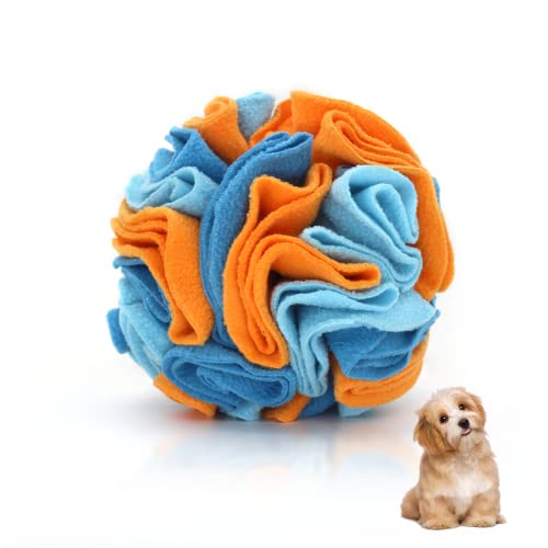 WishLotus 15 cm Schnüffelball für Hunde, Schnüffeltraining für Langeweile, bunter Hundeschnupftabakball für kleine Hunde und Rassen, fördert natürliches Futtersuche, Geruchstraining (blau + orange) von WishLotus