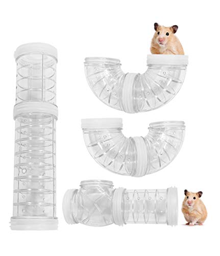 WishLotus Hamsterschläuche, Abenteuer-Außenrohr-Set, transparentes Material, Hamsterkäfig & Zubehör, Hamsterspielzeug zur Erweiterung des Raumes, DIY, Schiene, Rattenspielzeug (transparent) von WishLotus