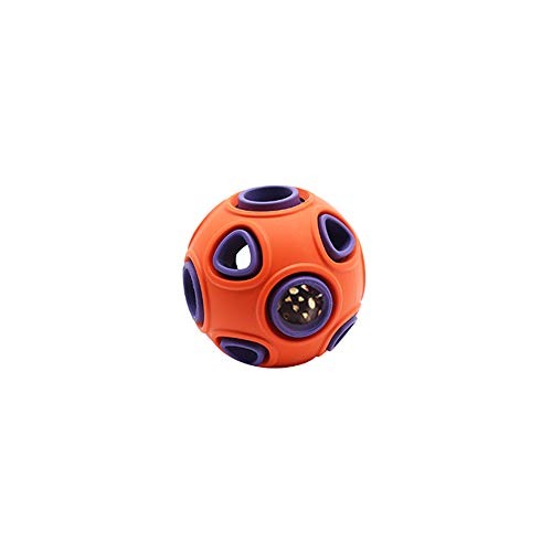 WishLotus Hundeballspielzeug, interaktives Hundespielzeug mit Ringglocke, Quietschspielzeug, Gummi-Hüpfball, Haustier-Trainingsspiel, Puzzle-Ball zur Erhöhung des IQ-Suchs und Fangen, bissfestes von WishLotus