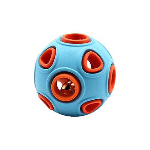 WishLotus Hundeballspielzeug, interaktives Hundespielzeug mit Ringglocke, Quietschspielzeug, Gummi-Hüpfball, Haustier-Trainingsspiel, Puzzle-Ball zur Erhöhung des IQ-Suchs und Fangen, bissfestes von WishLotus