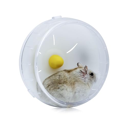 WishLotus Laufrad für Hamster, leises Joggen, Übungsspielzeug, Hamsterkäfig-Zubehör für Zughamster, goldene Seide, Shih Tzu-Bär (transparent) von WishLotus