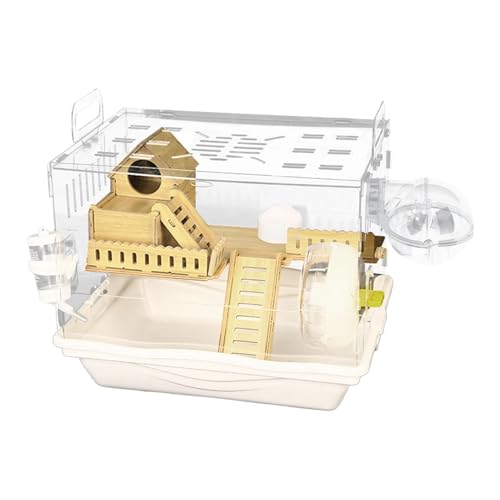 Clear Hamster Cage, Hamster Cage,Small Animal Haustier Beobachtung Transparenter Käfig - Rennmäuerunterkünfte, atmungsaktive kleine Heimzubehör für Liebhaber, Familien, Familien von Wisylizv