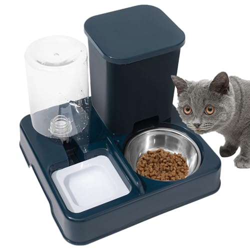 Futterautomat - 27cm Katzenfutter Automat mit Wasserspender | 1.5L ABS Haustier Napf mit 800g Futterbehälter | Automatischer Katzen Trink- und Futterspender | Leicht zu Reinigen für Katzen Hunde Futterautomat - 27cm Katzenfutter Automat mit Wasserspender | 1.5L ABS Haustier Napf mit 800g Futterbehälter | Automatischer Katzen Trink- und Futterspender | Leicht zu Reinigen für Katzen Hunde von Wisylizv