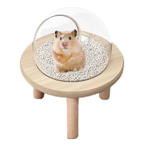 Hamster-Badebox, Sandbadebox für Hamster - Anti-Spritz-Badebox für Hamster - Niedliche Badewanne mit Holzständer, Wiederverwendbare Badebox für Kleintiere von Wisylizv