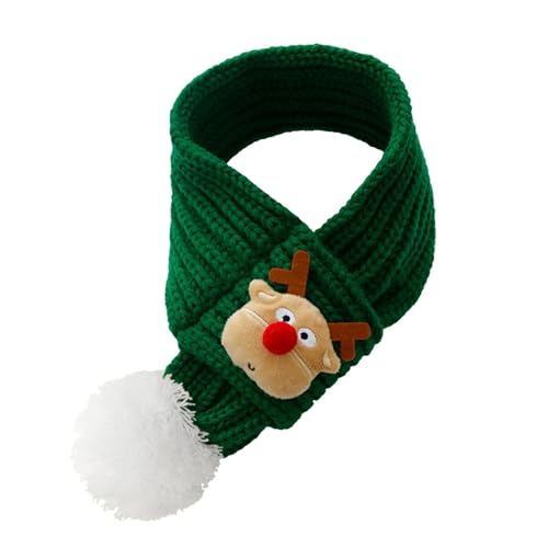 Haustier-Weihnachts-Schal, gemütliches gestricktes Halstuch für Katzen und Hunde, mit verstellbarem Knoten-Design, weicher Weihnachtsmann-Schal für Kätzchen und Welpen von Wisylizv