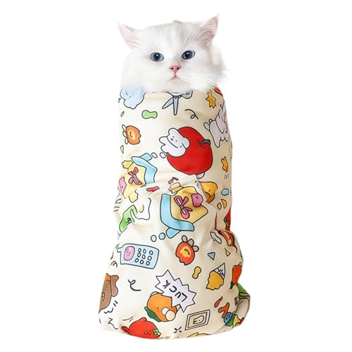 Wisylizv Cat Burrito Wrap - Anti-Escape Beruhigendes Wrap für Katzen, Pflegezubehör gegen Ausreißen, Kratzen und Beißen, ideal zum Beruhigen und Halten von Katzen von Wisylizv