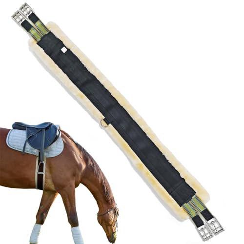 Wisylizv Gurt für Westernsattel, Westerngurt für | Horse Cinch Edelstahl-Fleece-elastischer englischer Gurt - Atmungsaktives Pferdegurt-Westernsattelzubehör für das Training von Wisylizv