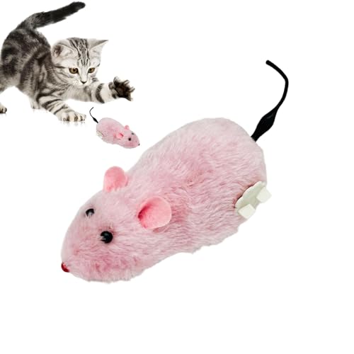 Wisylizv Katzenmäuse Spielzeug – Aufziehbare Indoor-Katzen-Plüsch-Maus Jagdspielzeug | Minis springende Ratten Plüschmäuse | Uhrwerk Maus Laufspielzeug | Realistisches Maus-Rennspielzeug für Kätzchen von Wisylizv