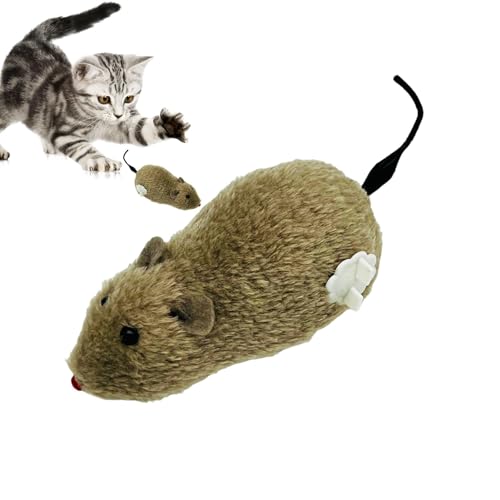 Wisylizv Katzenmäuse Spielzeug – Aufziehbare Indoor-Katzen-Plüsch-Maus Jagdspielzeug | Minis springende Ratten Plüschmäuse | Uhrwerk Maus Laufspielzeug | Realistisches Maus-Rennspielzeug für Kätzchen von Wisylizv