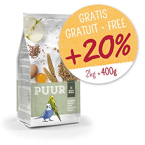 Pure Wellensittich + 20% 2,4 kg Futter für Vögel von Witte Molen