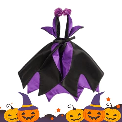 Cat Halloween Costume - Adjustable Cat Cloak With Witch Hat, Soft And Comfortable Wizard Outfit For Small To Medium Cats And Dogs Adjustable Cat Witch Costume - Cat Cloak And Witch Hat Set, Perfect Fo von Wiuejg