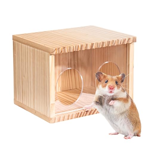 Creative Chinchilla Huts | Solid Wood Hamster | Small Animal Wooden, Small Animal Hideaway, Gerbil Habitat Accessories, Wooden Pet House, Hamster Houses for Terrariums von Wiuejg