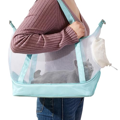 Haustier-Tragetasche, atmungsaktive Katzen-Tragetasche, Katzen-Reisetasche, Basics, weiche Netz-Reisetasche für Haustiere, großer und innovativer Reisender für Auto, Einkaufen, Reisen, Spazierengehen von Wiuejg